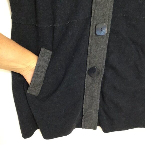 Habitat Sleeveless Button Up Collared Lagenlook VCardigan Size M - Picture 9 of 13